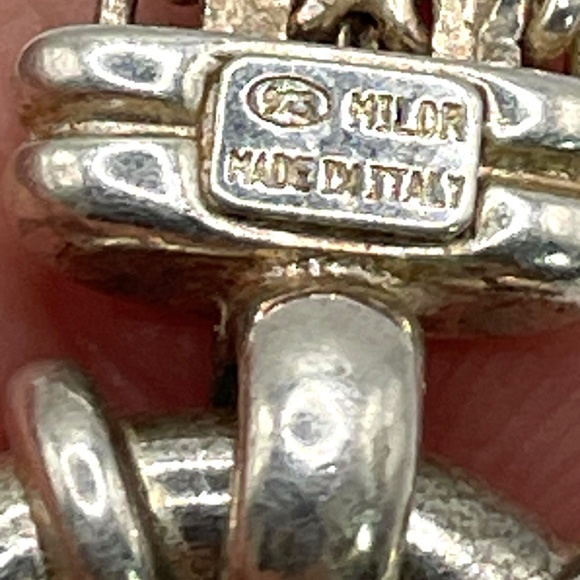 Milor 925 Italy Signed Sterling Silver Bismarck Chain Necklace Unisex - Picture 5 of 10